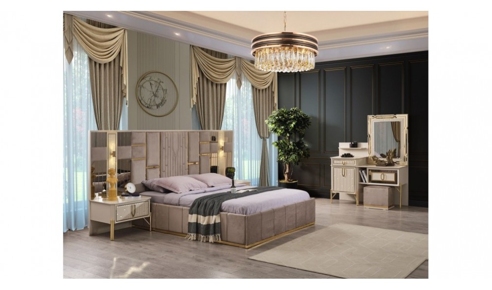 Bahar Bej Yatak Odası %100 MDF (Dolap İç Dizayn Suntalem Malzemeden Üretilmiştir)
