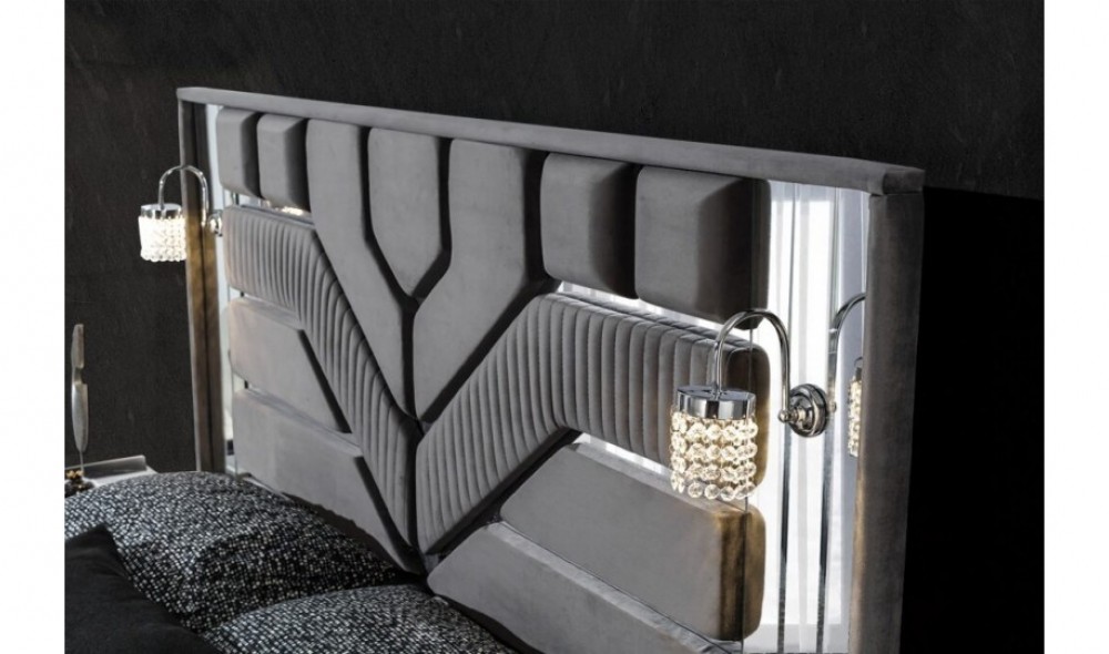 Alya Antrasit Yatak Odası Baza ve Bench Hediyeli