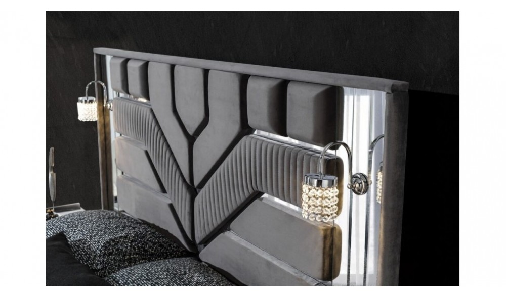 Alya Antrasit Yatak Odası Baza ve Bench Hediyeli