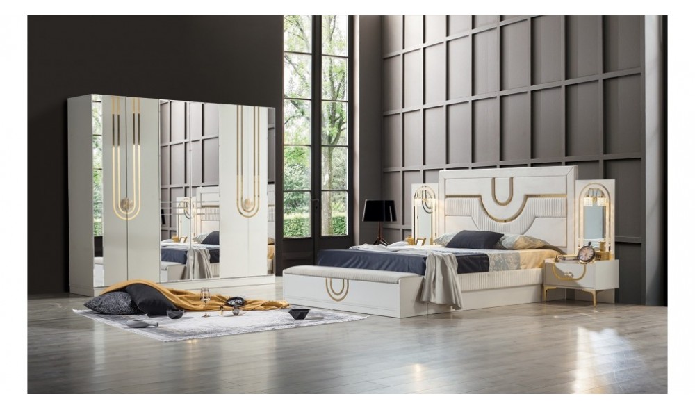 Sıla Düğün Paketi Baza, Bench, Boy Aynası Ve Puf Hediye