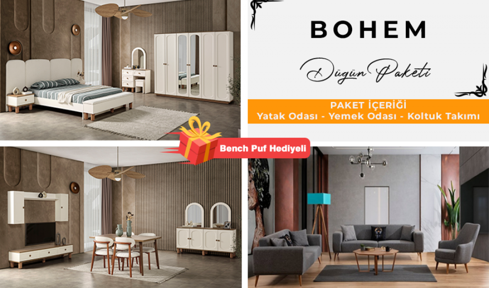 Bohem Düğün Paketi (YÜZLER MDF KASA SUNTALEM MALZEMEDEN ÜRETİLMİŞTİR)