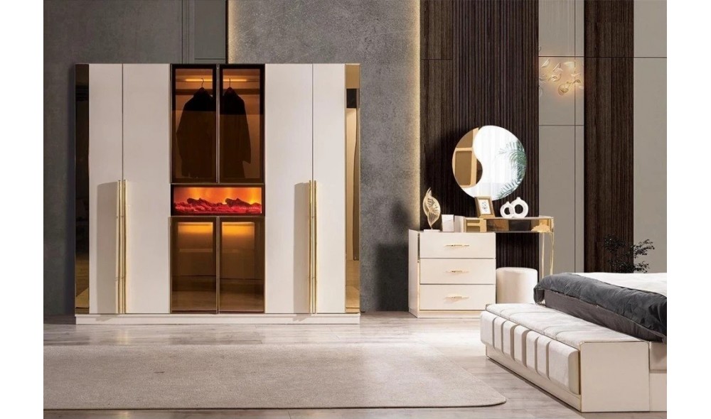 ALYANS YATAK ODASI % 100 MDF( Baza , benç ve puf hediyelidir.)