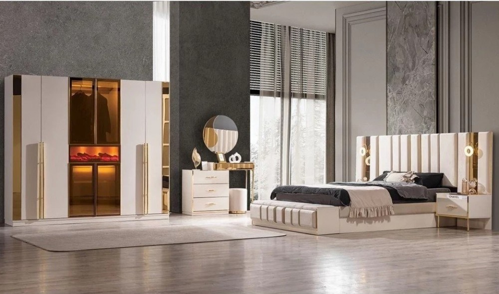 ALYANS YATAK ODASI % 100 MDF( Baza , benç ve puf hediyelidir.)