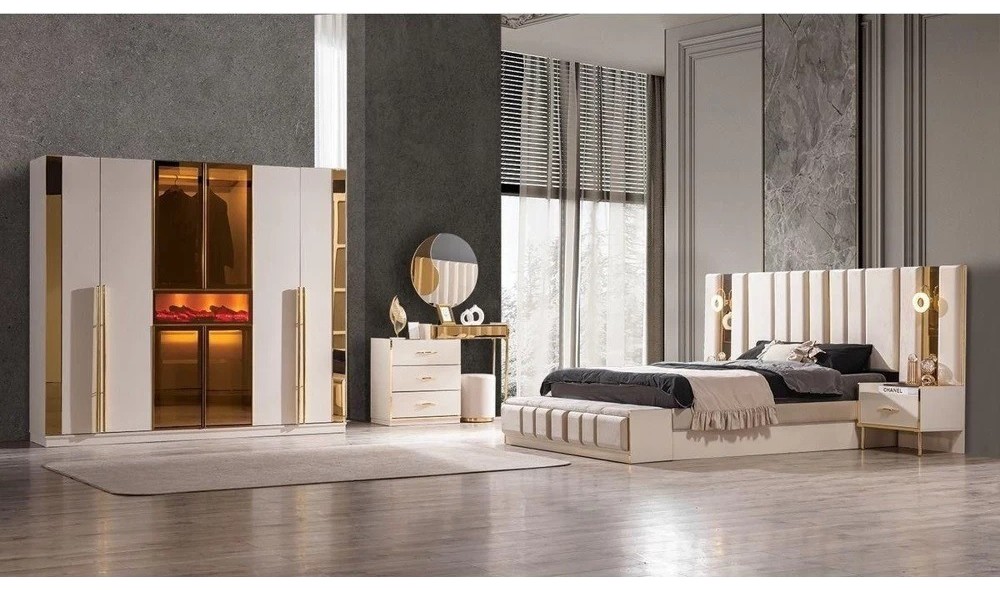 ALYANS YATAK ODASI % 100 MDF( Baza , benç ve puf hediyelidir.)