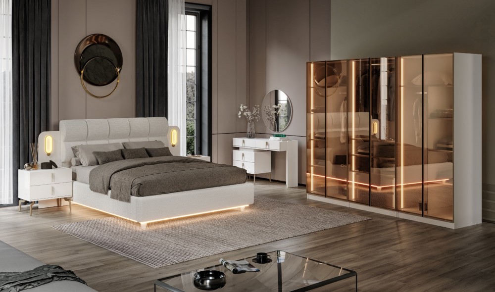 BEYOĞLU YATAK ODASI %100 MDF (Baza hediyelidir.)