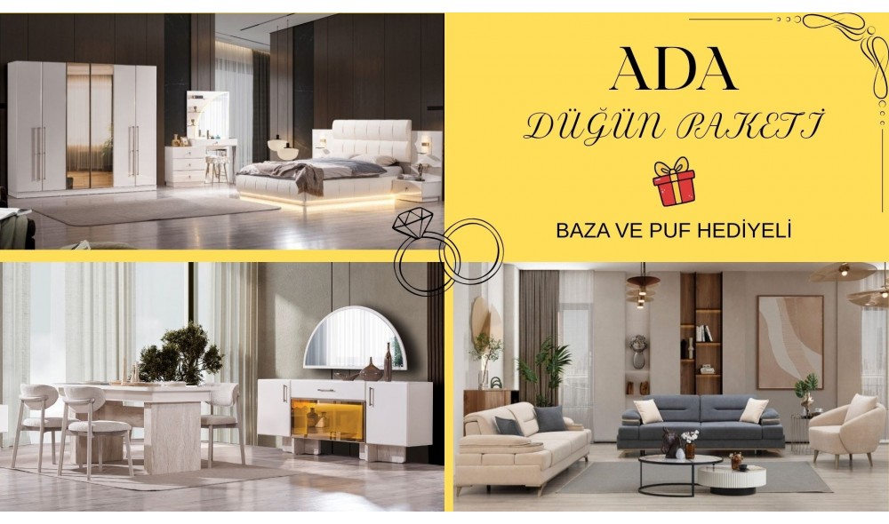 ADA DÜĞÜN PAKETİ (Ön yüzler mdf iç iskelet suntalam)