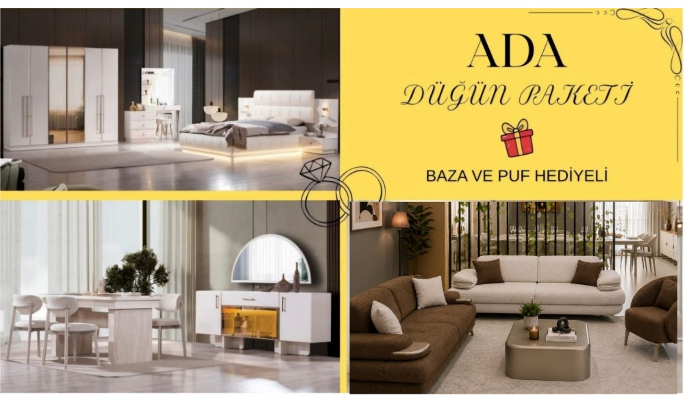 ADA DÜĞÜN PAKETİ (Ön yüzler mdf iç iskelet suntalam)