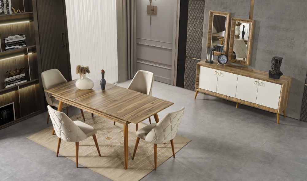 Anadolu Ceviz Krem Yemek Odası