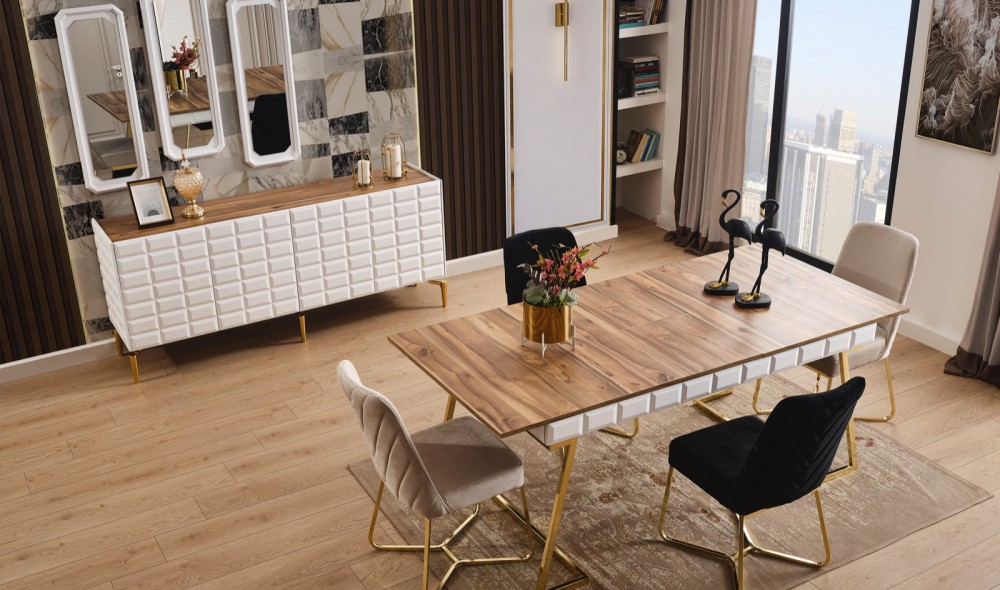 Ağva Ceviz Yemek Odası %100 MDF